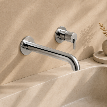 Lia Wall Mounted Basin Mixer - Chrome