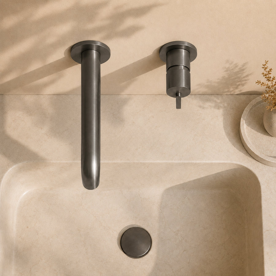 Lia Wall Mounted Basin Mixer - Titanium
