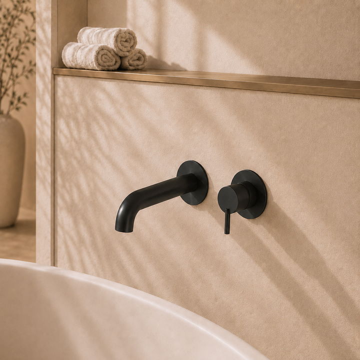 Lia Wall Mounted Bath Filler- Black