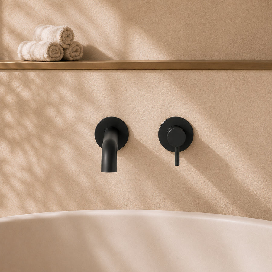 Lia Wall Mounted Bath Filler- Black