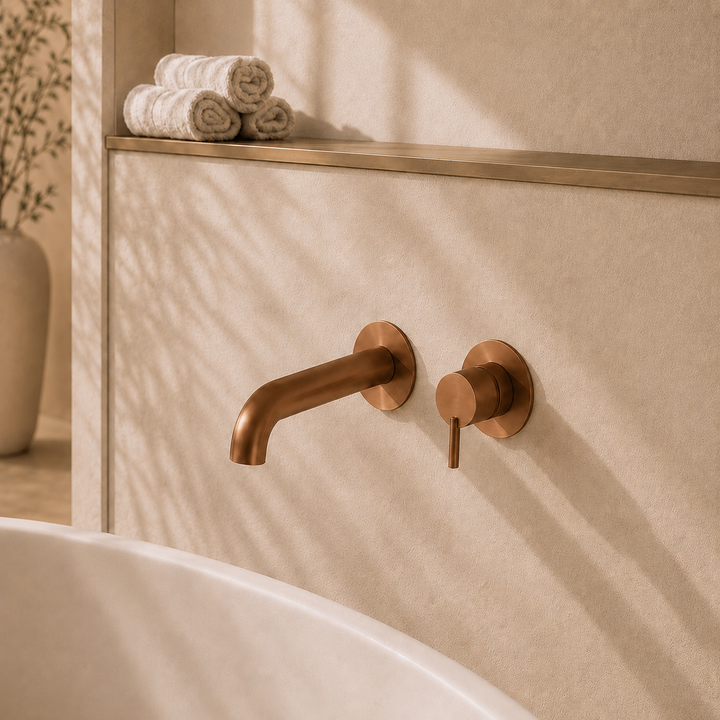 Lia Wall Mounted Bath Filler- Brushed Bronze