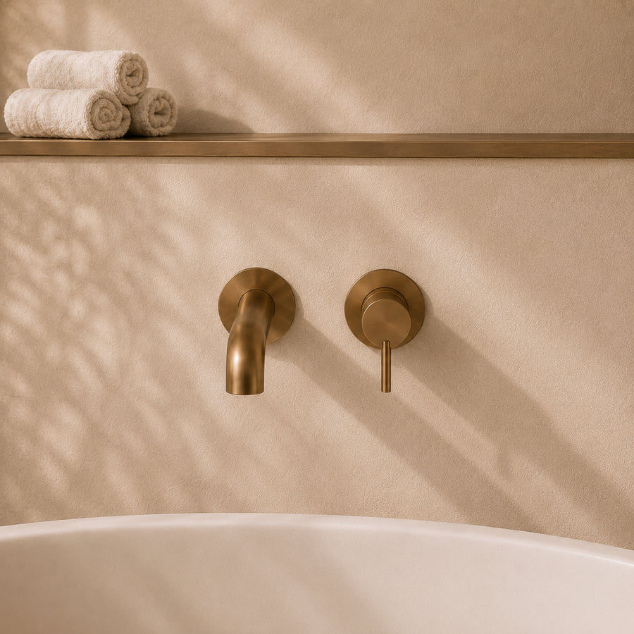 Lia Wall Mounted Bath Filler- Brushed Bronze