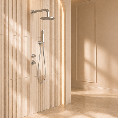 Lia Luxor Concealed Shower Set with Shower Mixer - Brushed Steel