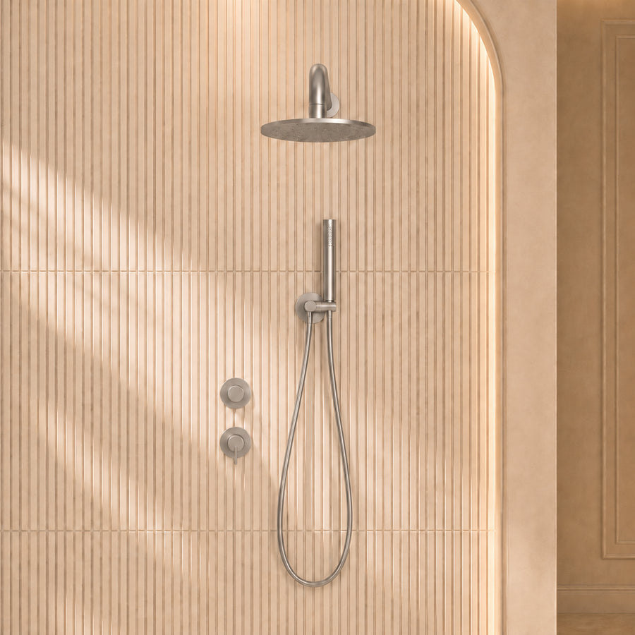 Lia Luxor Concealed Shower Set with Shower Mixer - Brushed Steel