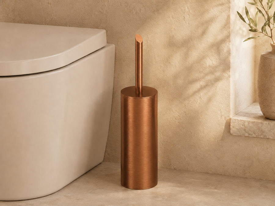 Lia Freestanding Toilet Brush - Brushed Bronze
