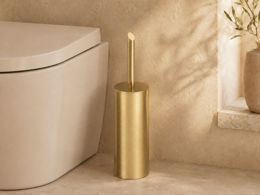 Lia Freestanding Toilet Brush - Brushed Gold