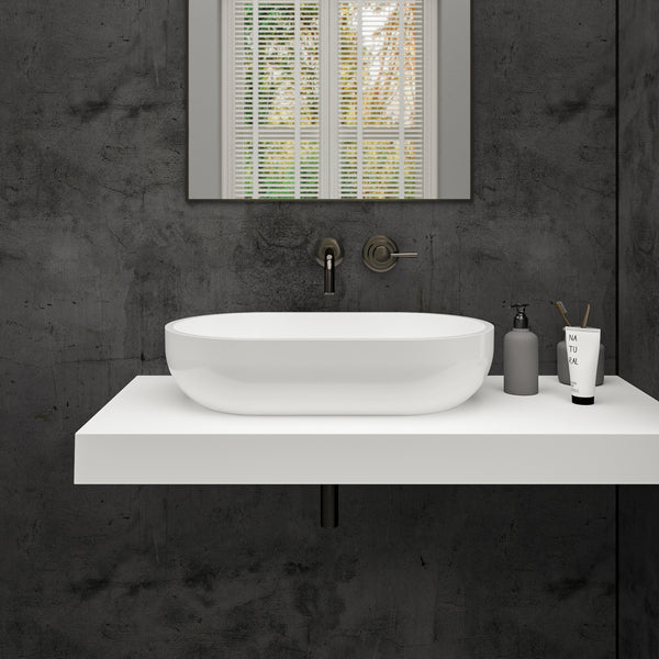 Capsula Countertop White Stone Basin 600