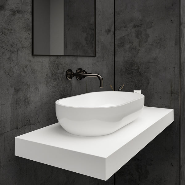 Capsula Countertop White Stone Basin 600