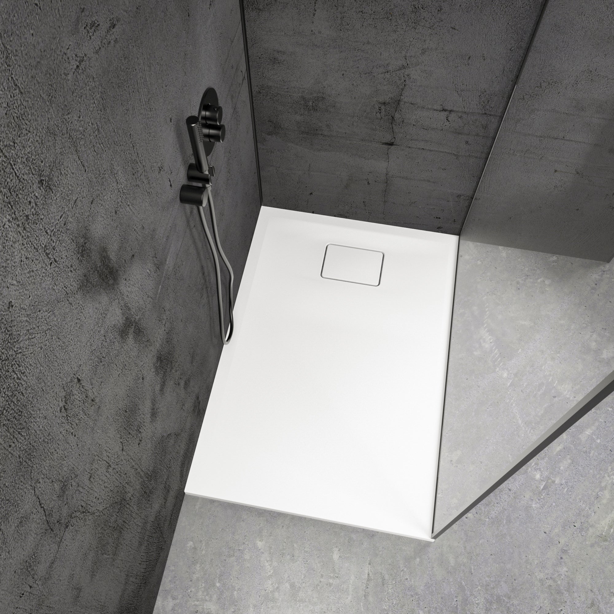Meseta White Stone Resin Shower Tray 1000 x 700