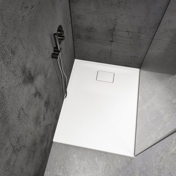 Meseta White Stone Resin Shower Tray 1000 x 800