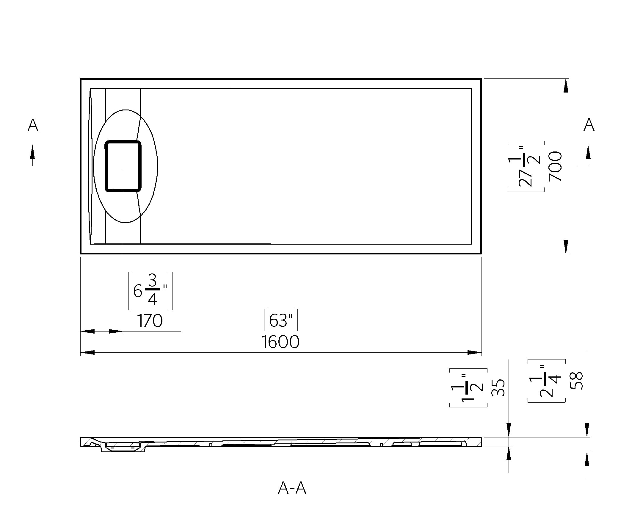 Meseta White Stone Resin Shower Tray 1600 x 700