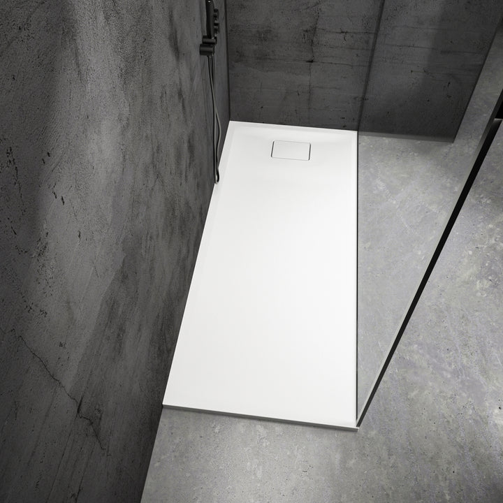 Meseta White Stone Resin Shower Tray 1600 x 700