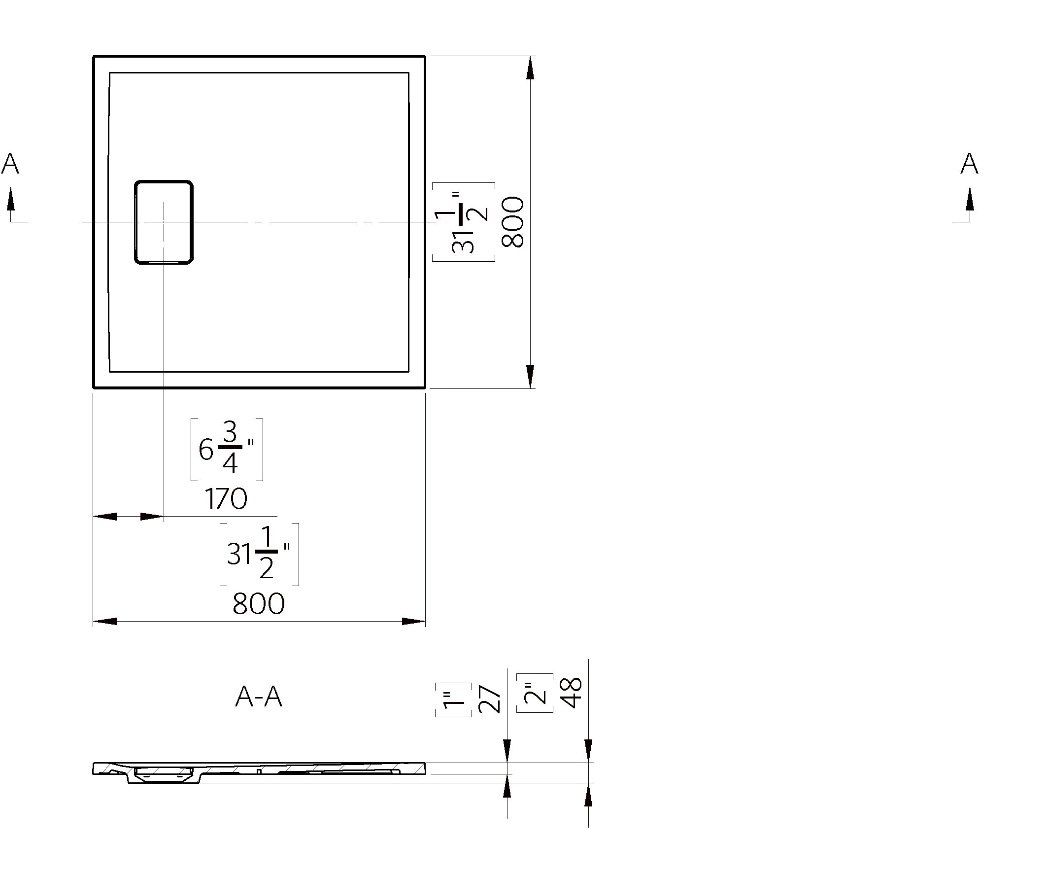 Meseta White Stone Resin Shower Tray 800 x 800