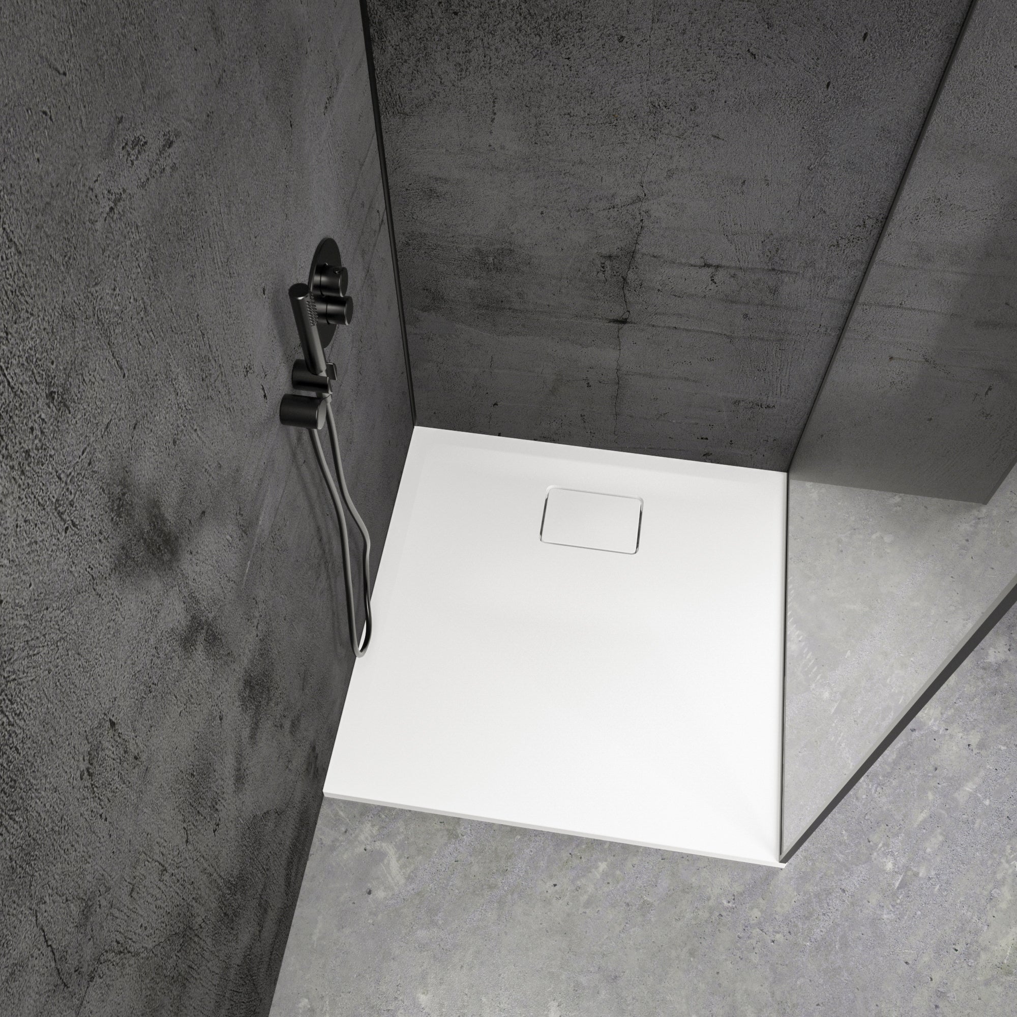 Meseta White Stone Resin Shower Tray 800 x 800