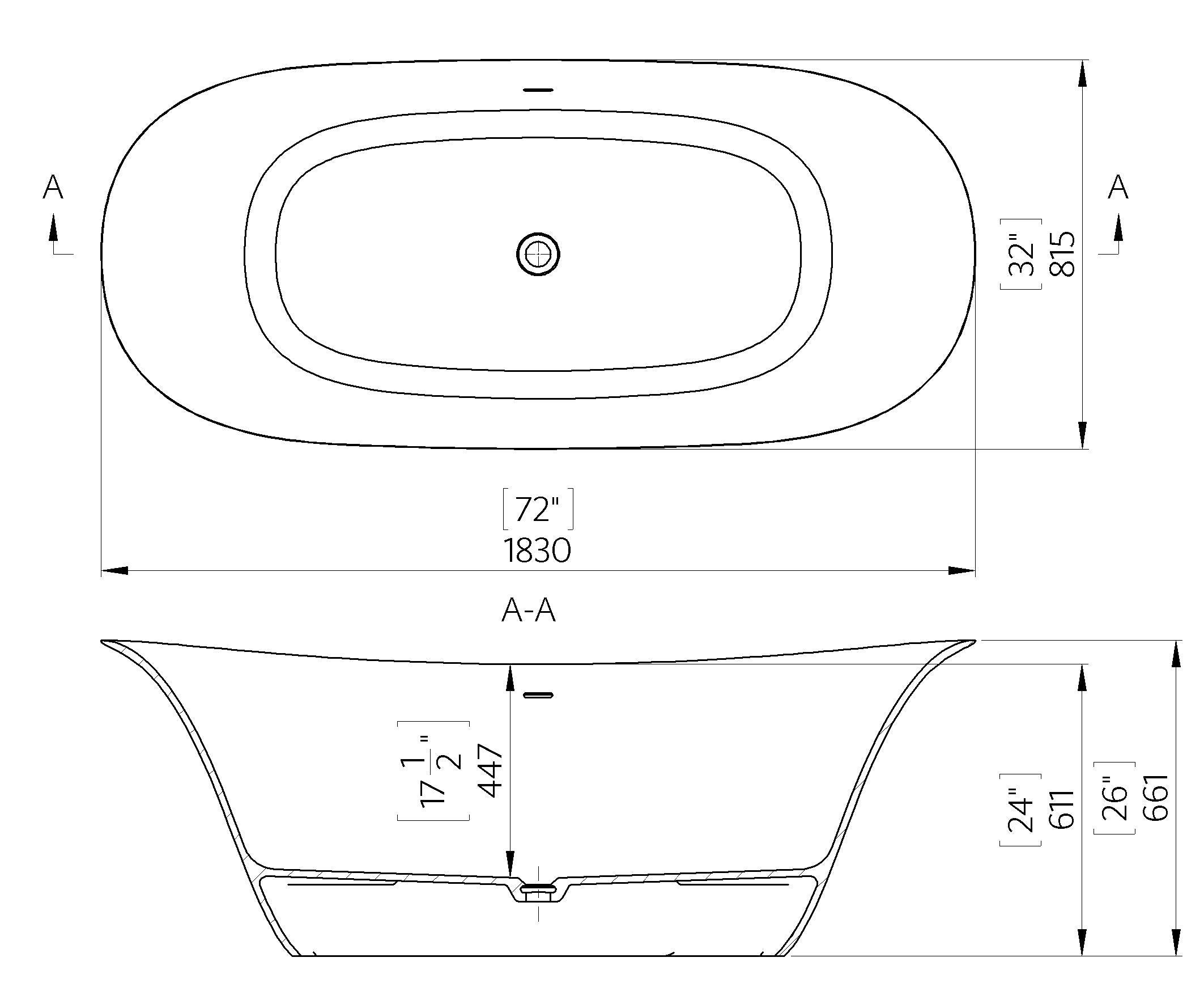 Lamina Freestanding Oval Bath 1830