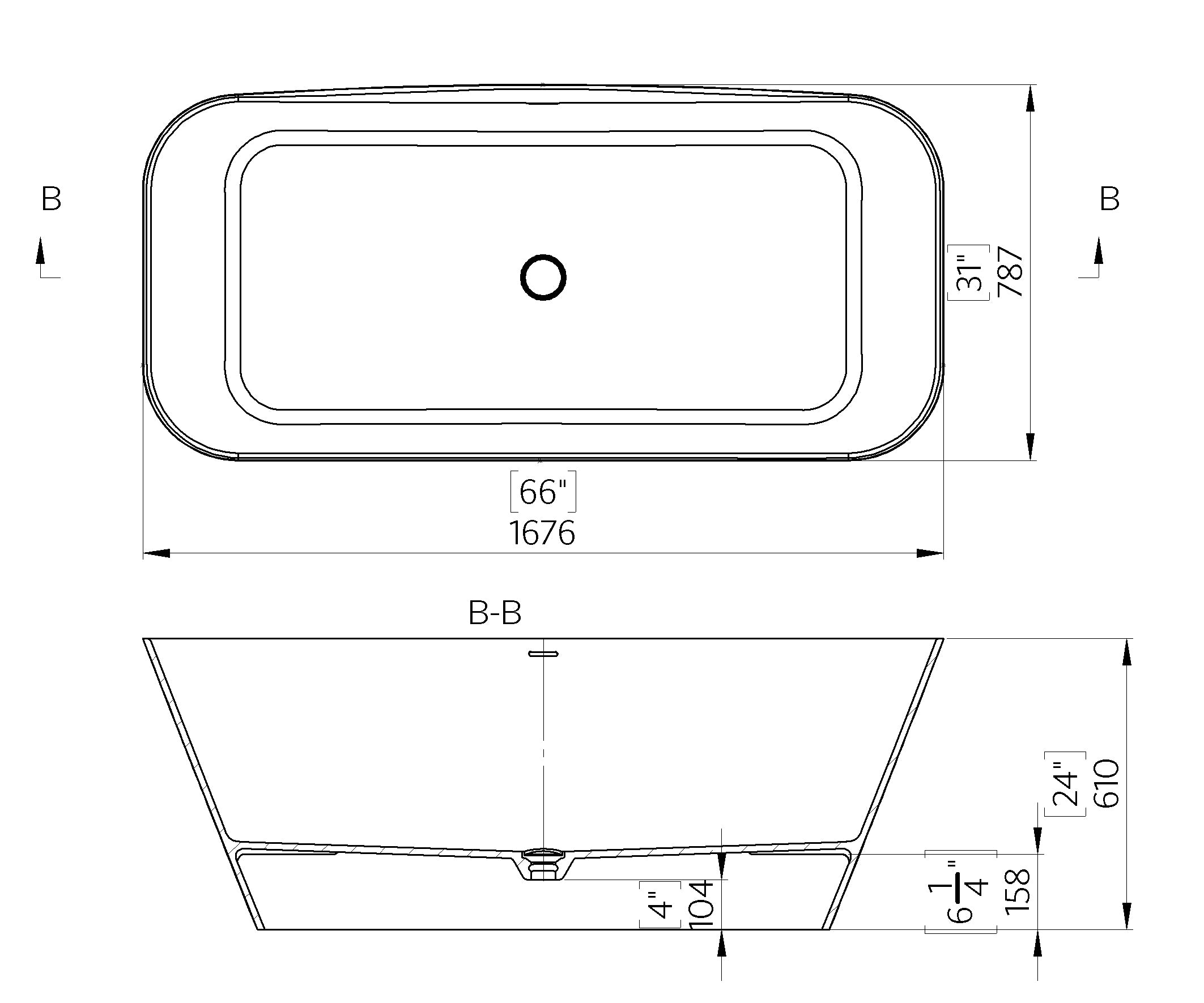 Iva Freestanding Stone Bath 1680
