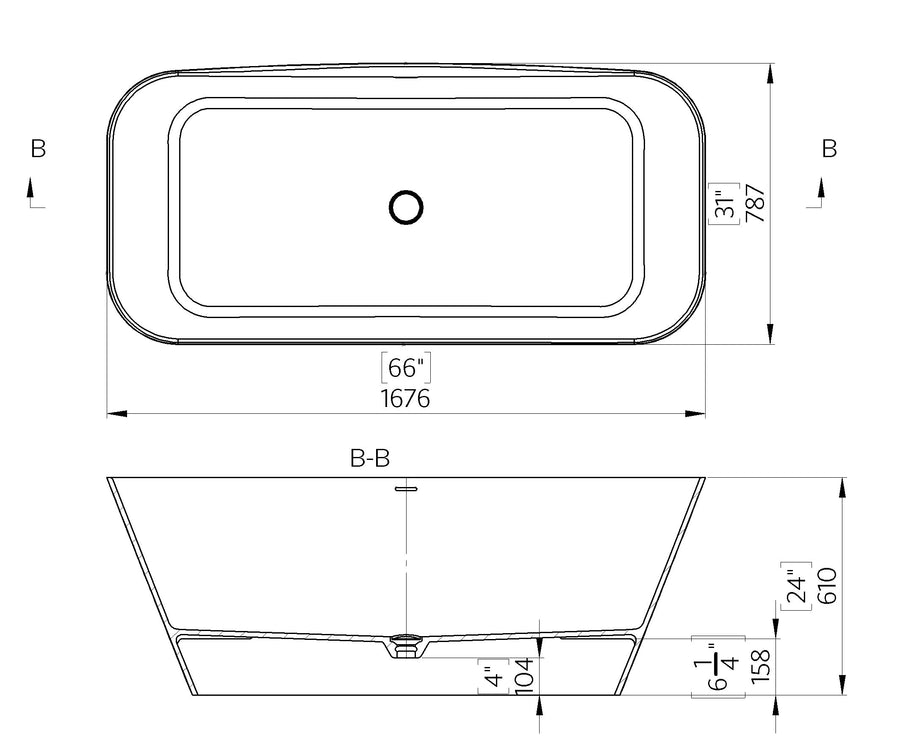 Iva Freestanding Stone Bath 1680