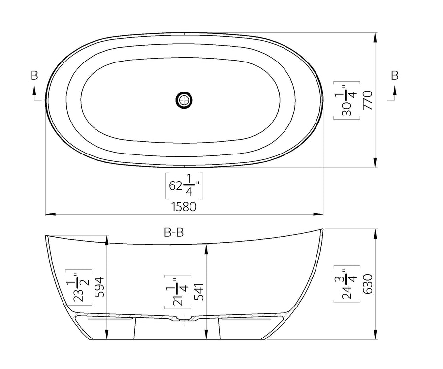 Arca Freestanding Oval Stone Bath (1580 x 770)