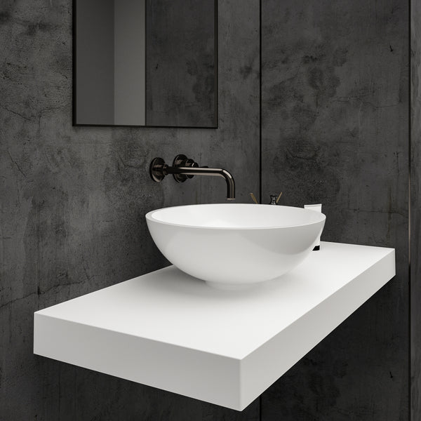 Esfera Countertop White Stone Basin 420