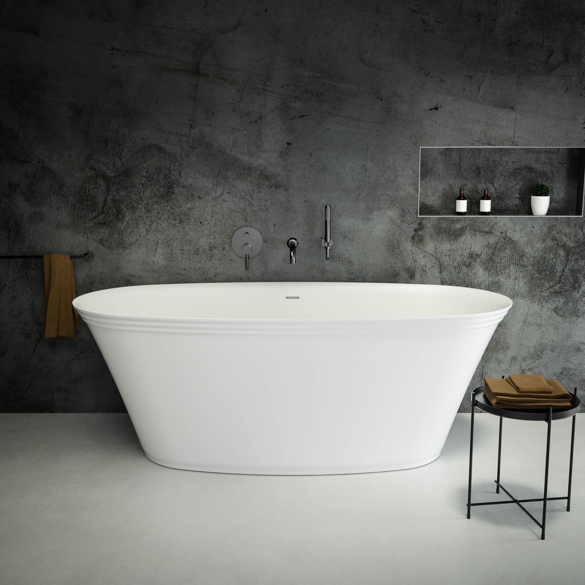 Cresta Freestanding Oval Stone Bath 1700