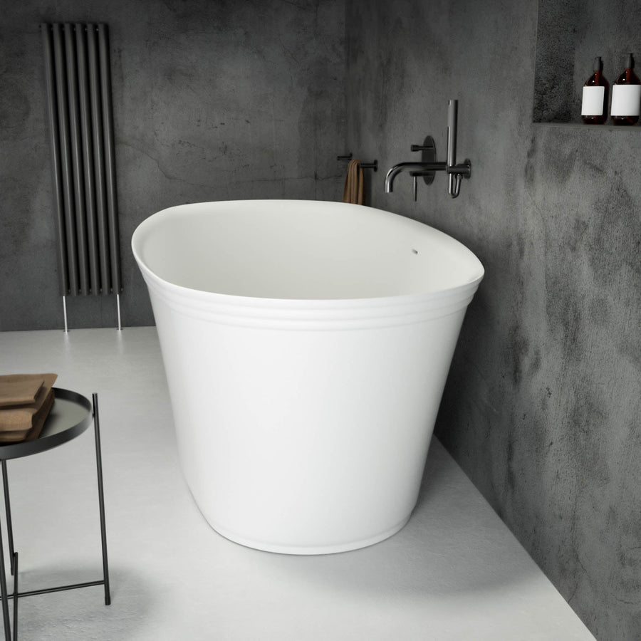 Cresta Freestanding Oval Stone Bath 1700 - side view