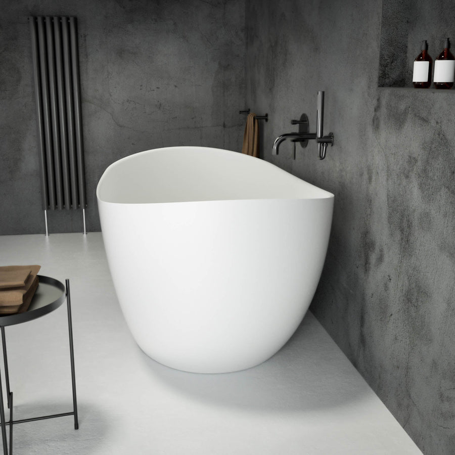 Arca Freestanding Oval Stone Bath 1580 - side view
