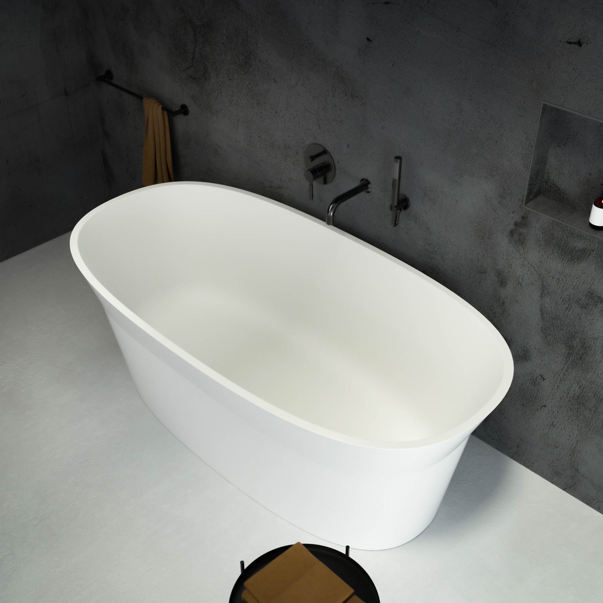 Artesa Freestanding Oval Stone Bath 1550 - top view