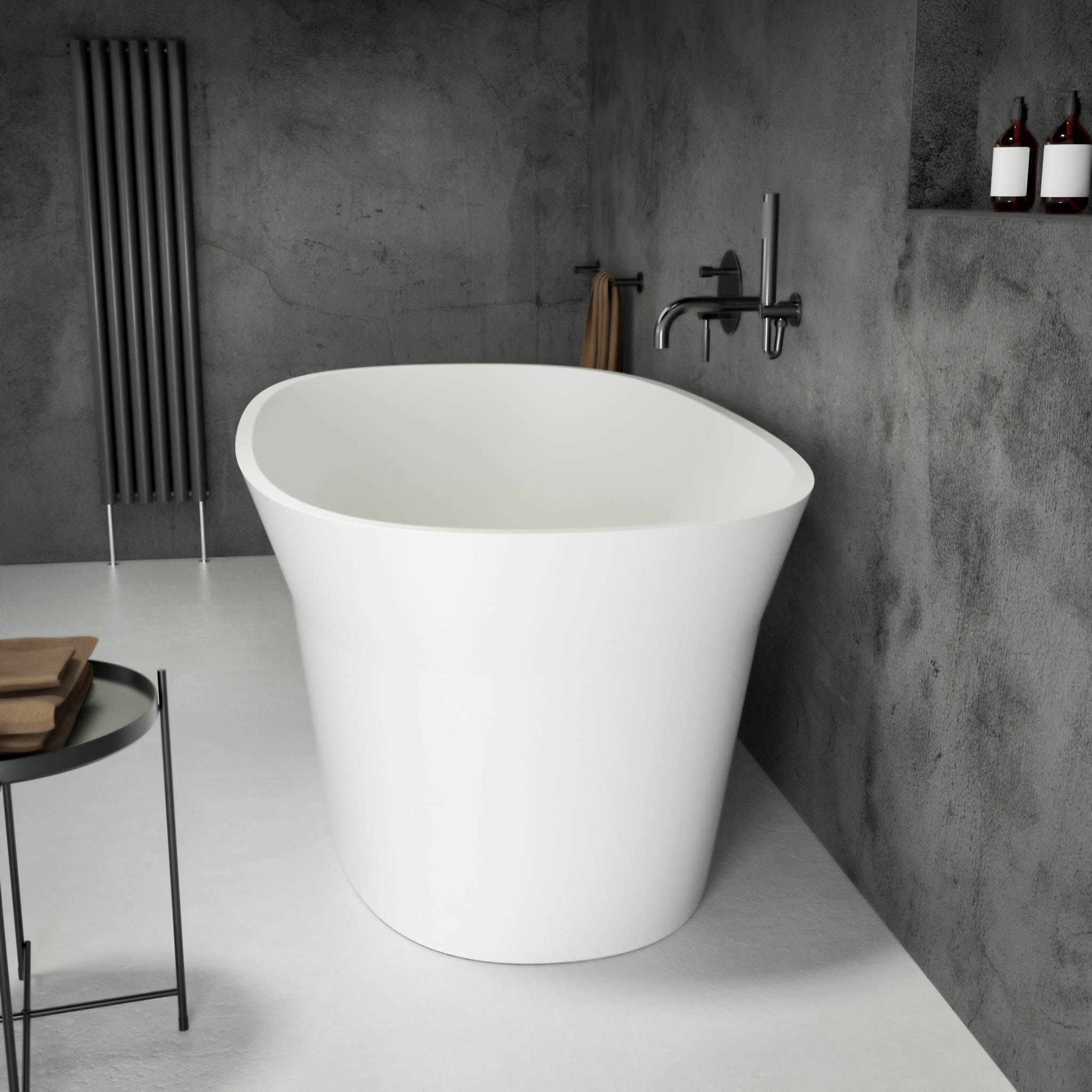 Artesa Freestanding Oval Stone Bath 1550 - side view