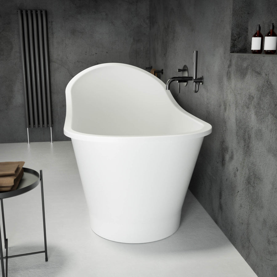 Ascenso Freestanding Slipper Stone Bath 1600 - side view