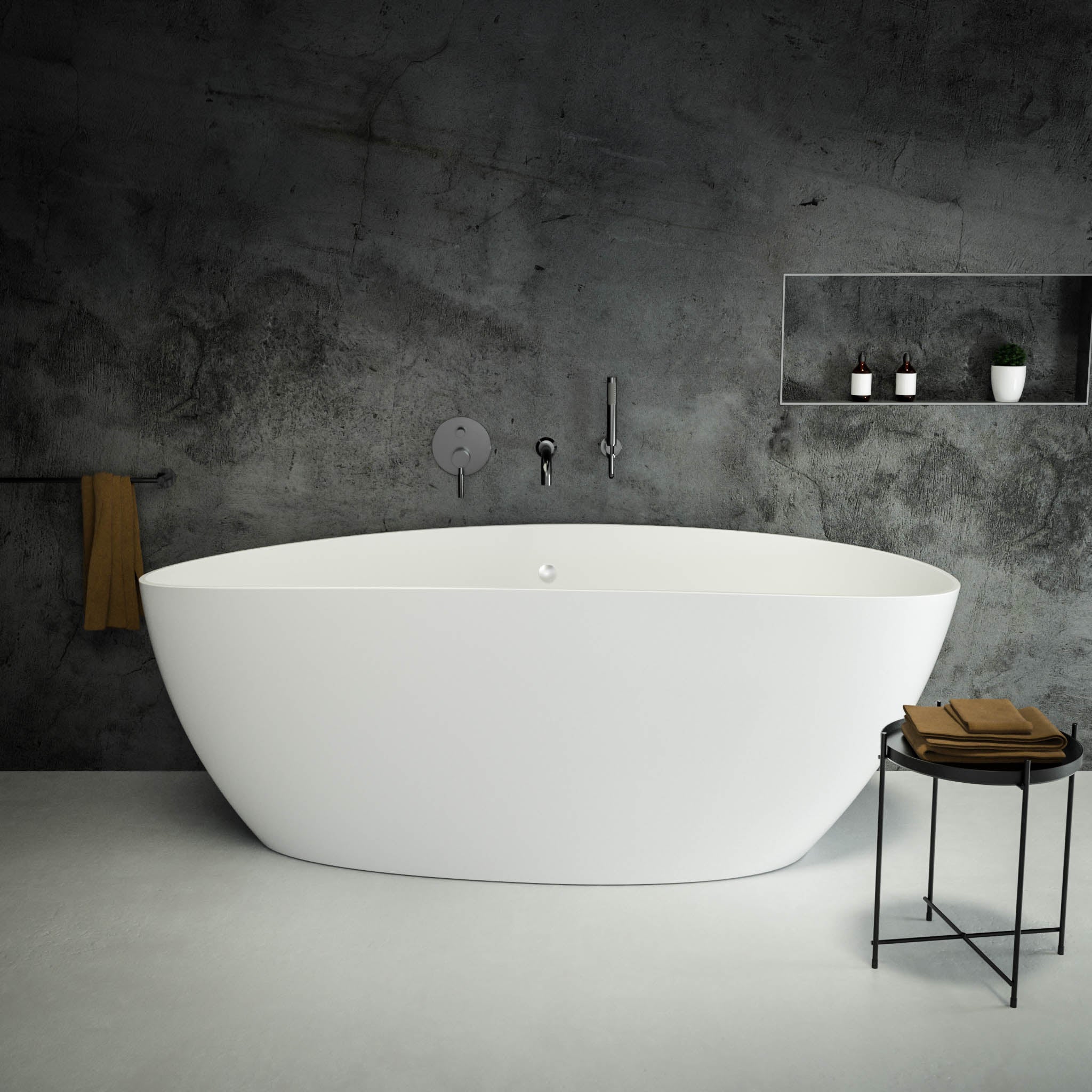 Soltar Freestanding Oval Stone Bath 1700