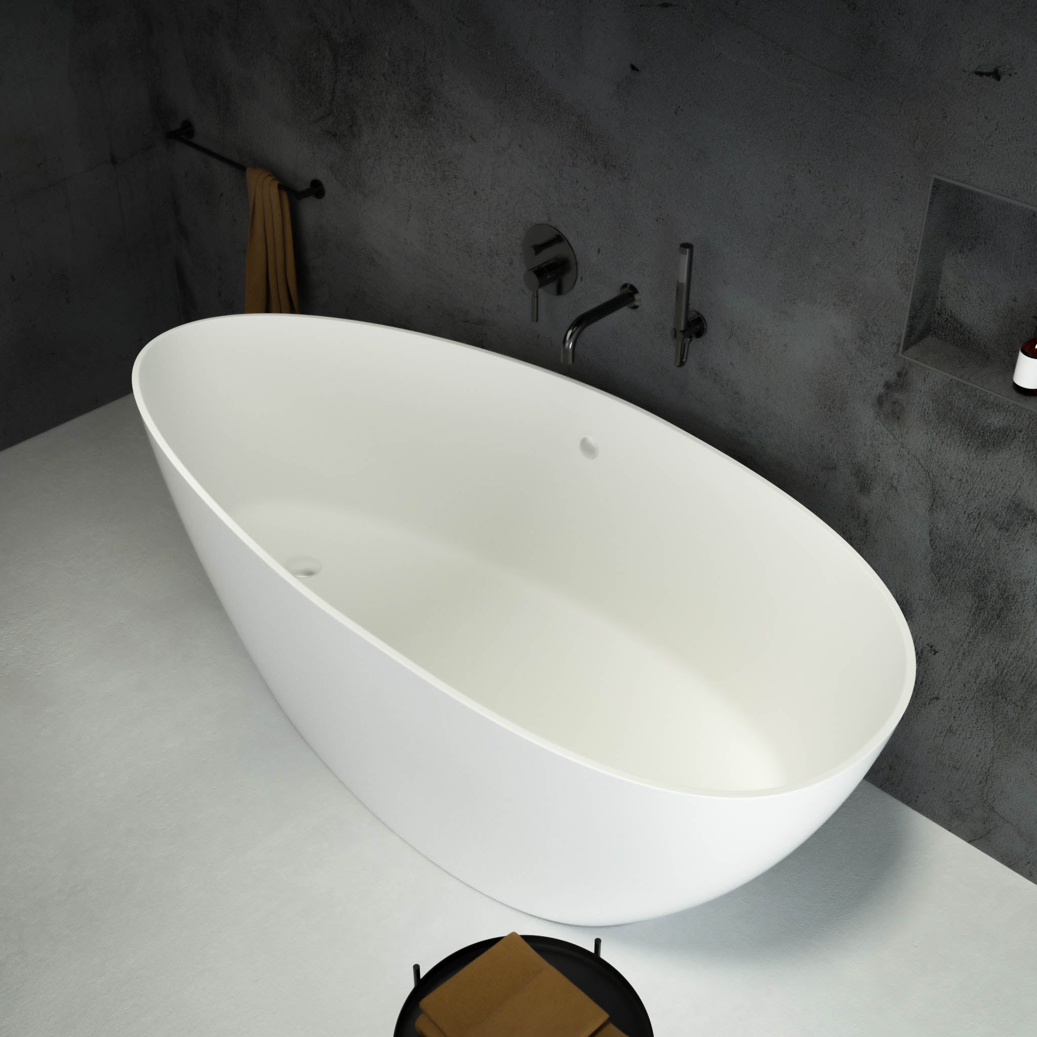 Soltar Freestanding Oval Stone Bath 1700 top view
