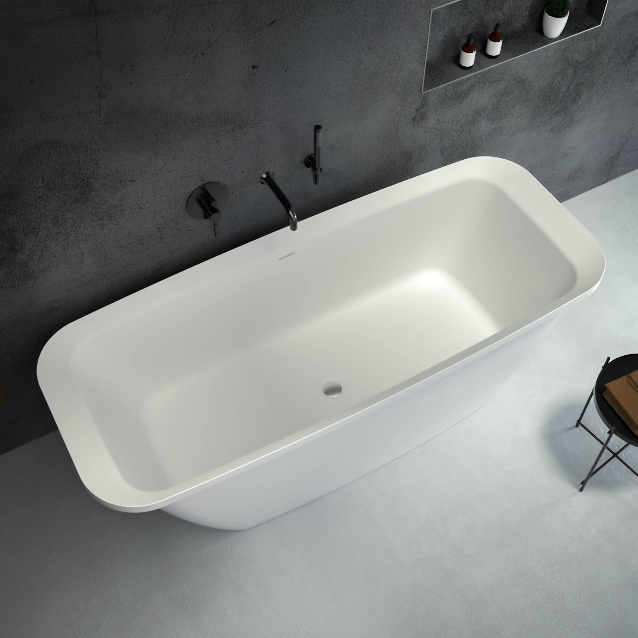 Cambio Freestanding Stone Bath 1700 - top view 2