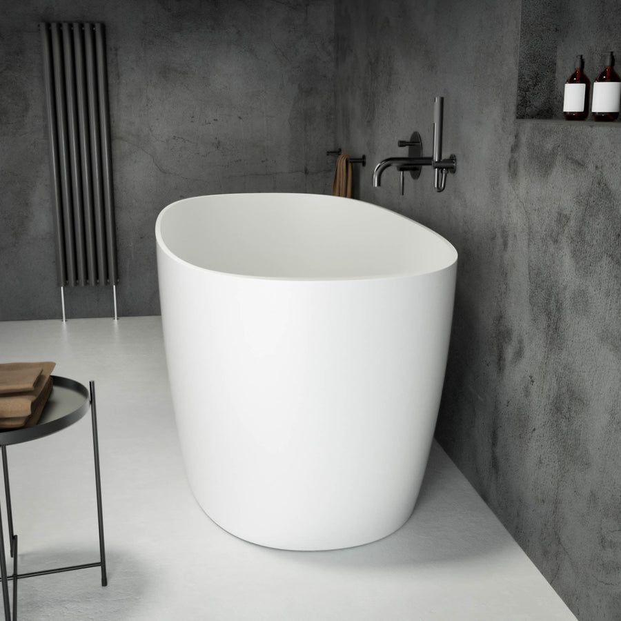 Seville Freestanding Oval Stone Bath 1400x side view