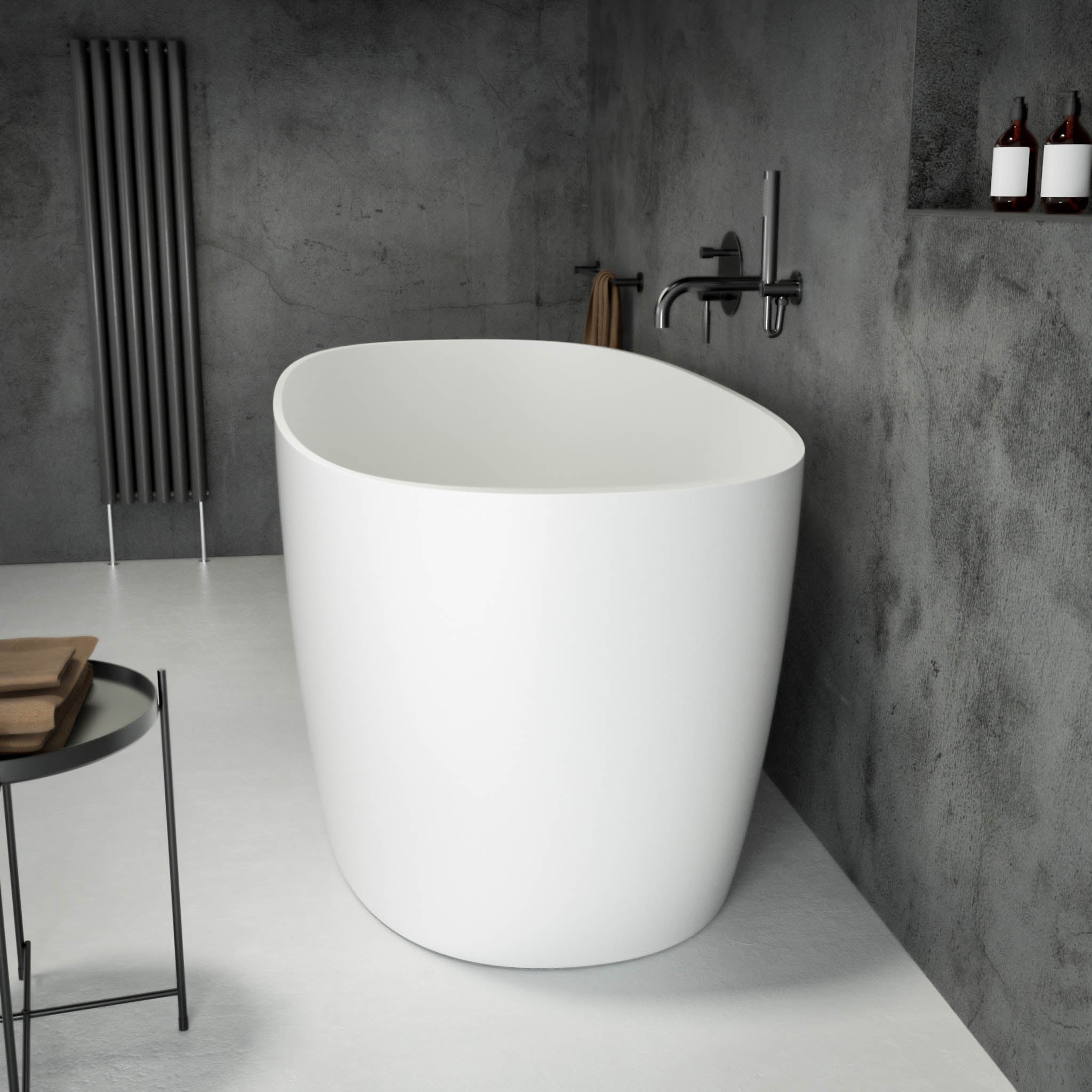 Seville Freestanding Oval Stone Bath 1600 side view