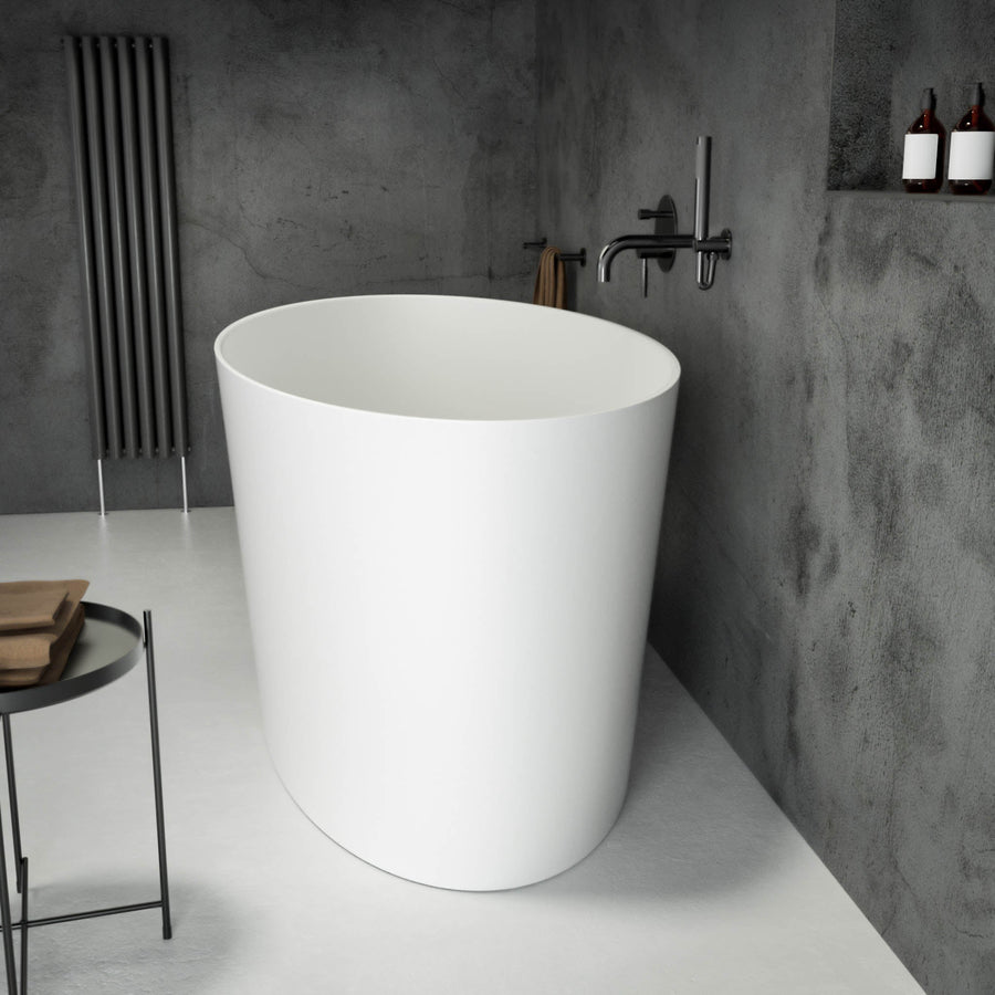 Opalo Freestanding Oval Stone Bath 1580 side view