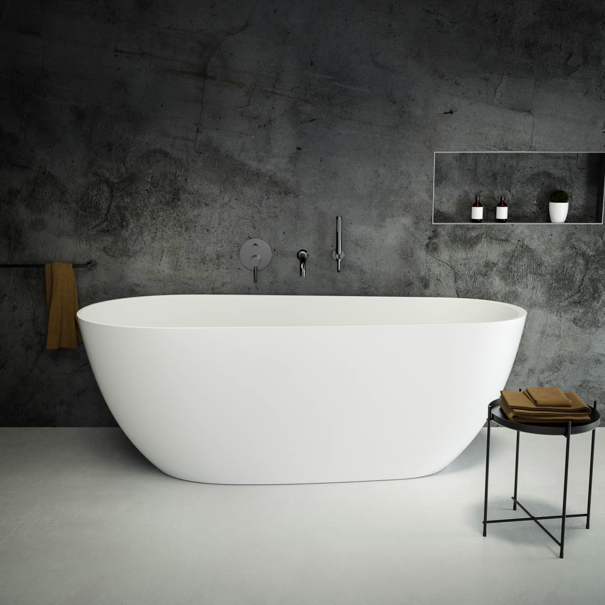 Cerca Freestanding Oval Stone Bath 1700
