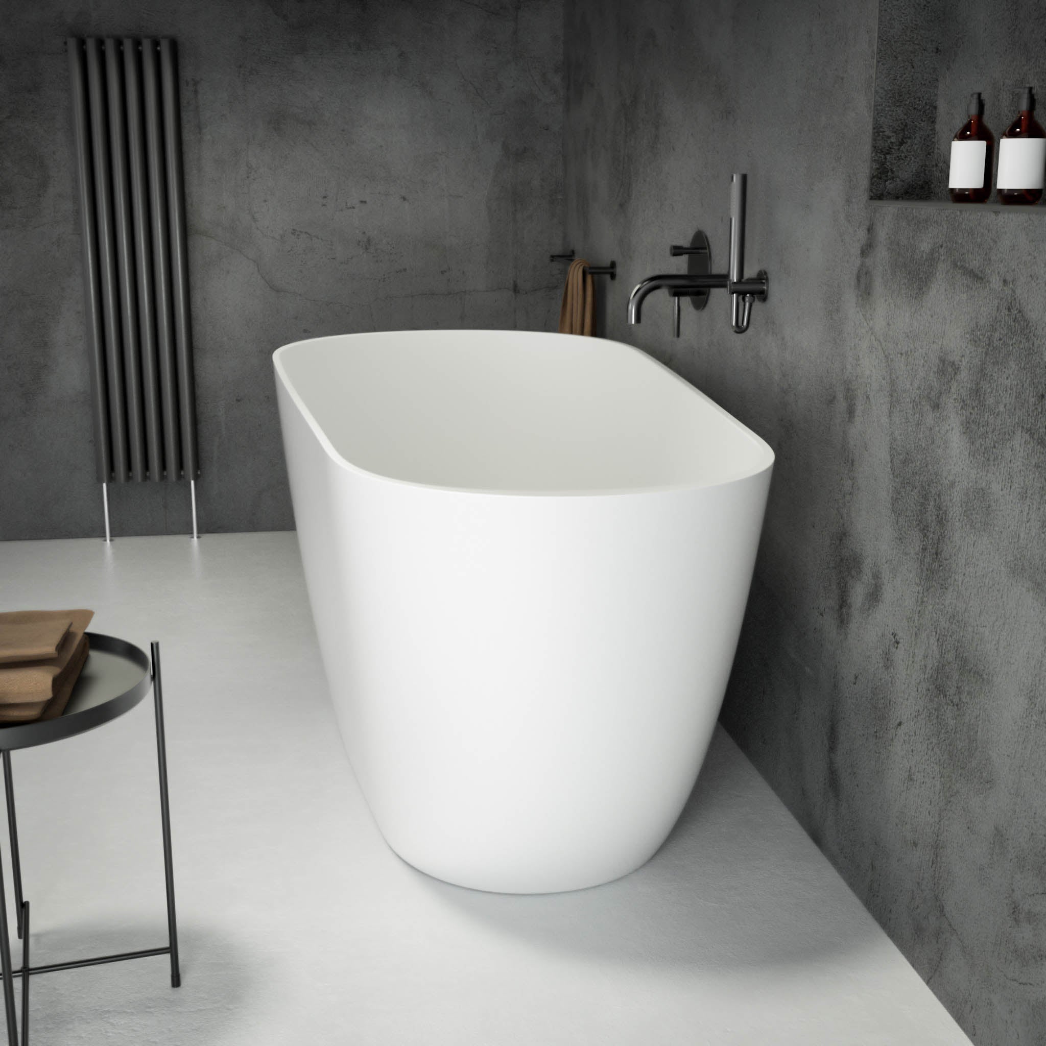 Cerca Freestanding Oval Stone Bath 1700 - side view