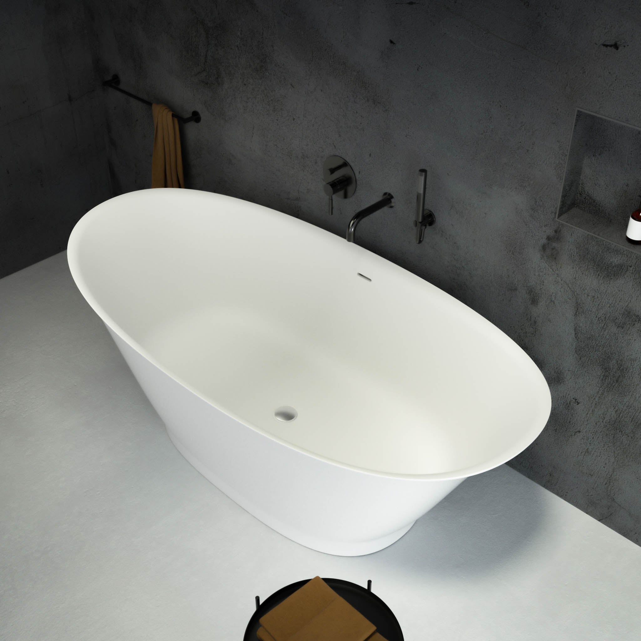 Campana Freestanding Oval Stone Bath 1630 - top view