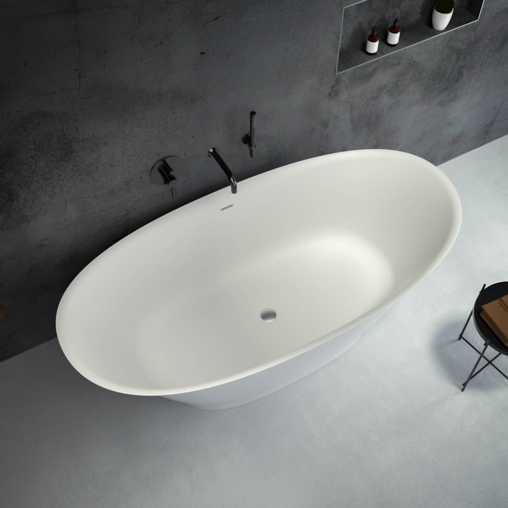 Campana Freestanding Oval Stone Bath 1630 - top view 2