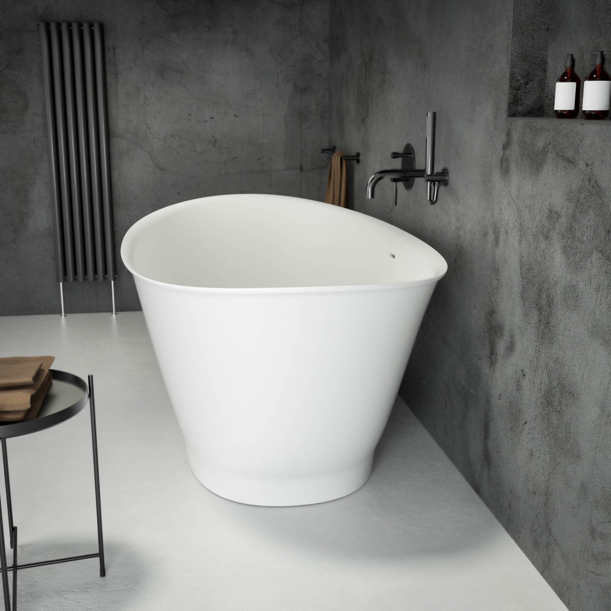 Campana Freestanding Oval Stone Bath 1630 - side view