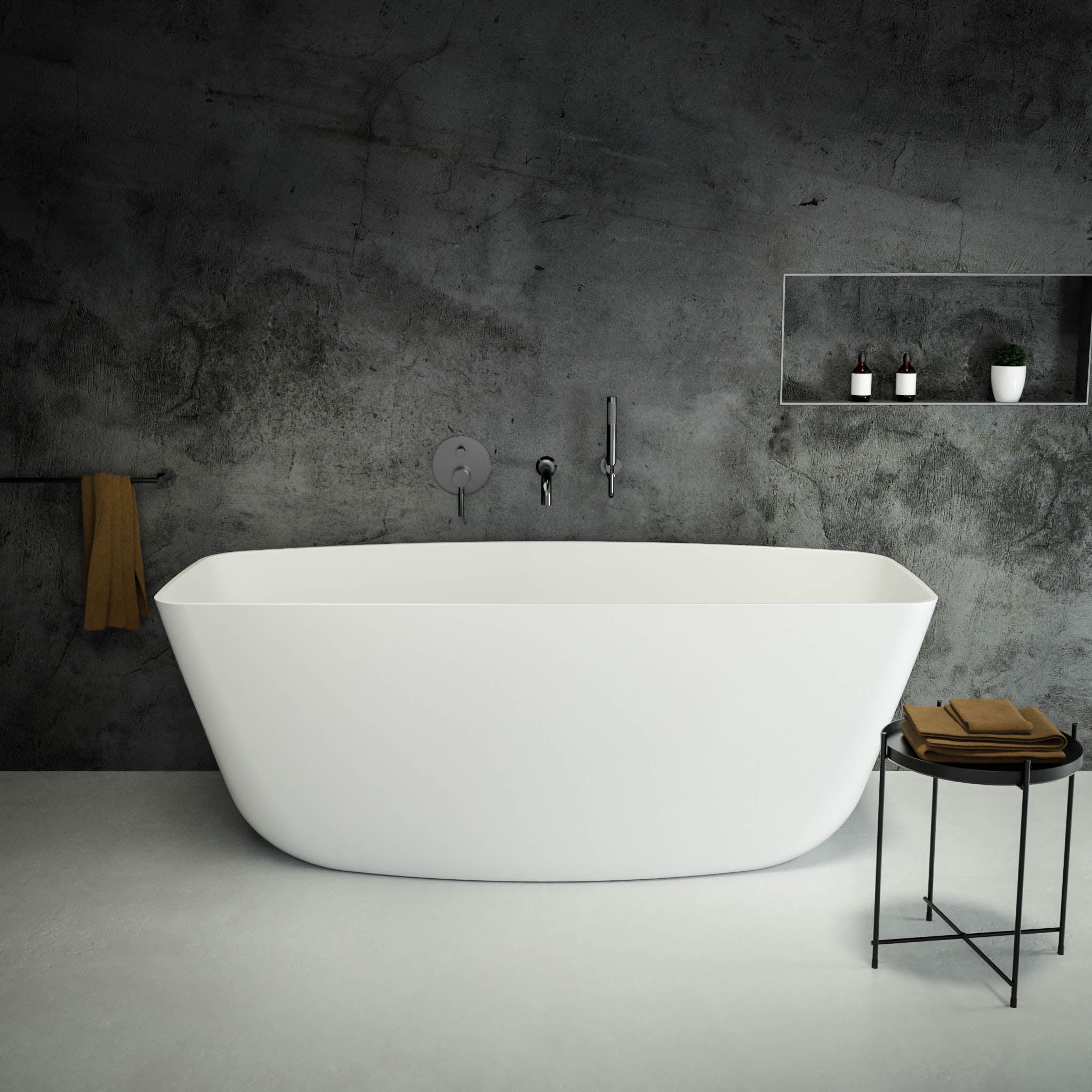 Seno Freestanding Stone Bath 1600 (White)